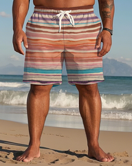 Gradient Color Tie-dye Men's Plus Size Shorts