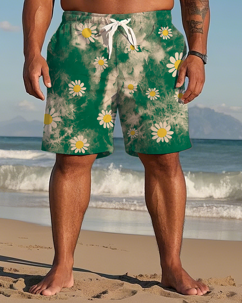 Gradient Color Tie-dye Men's Plus Size Shorts