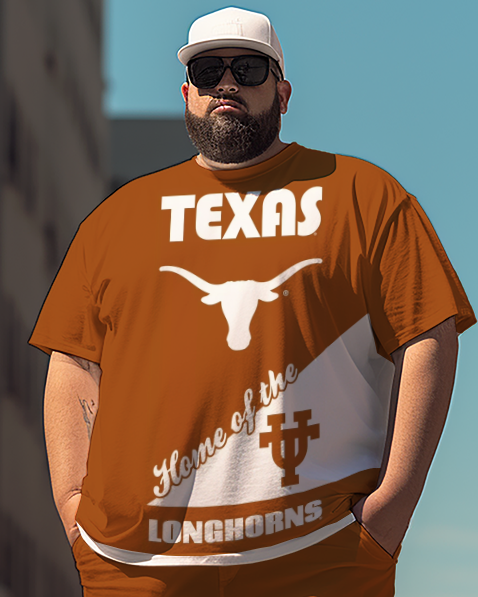 T-shirt et short grande taille pour homme Texas Longhorn-1