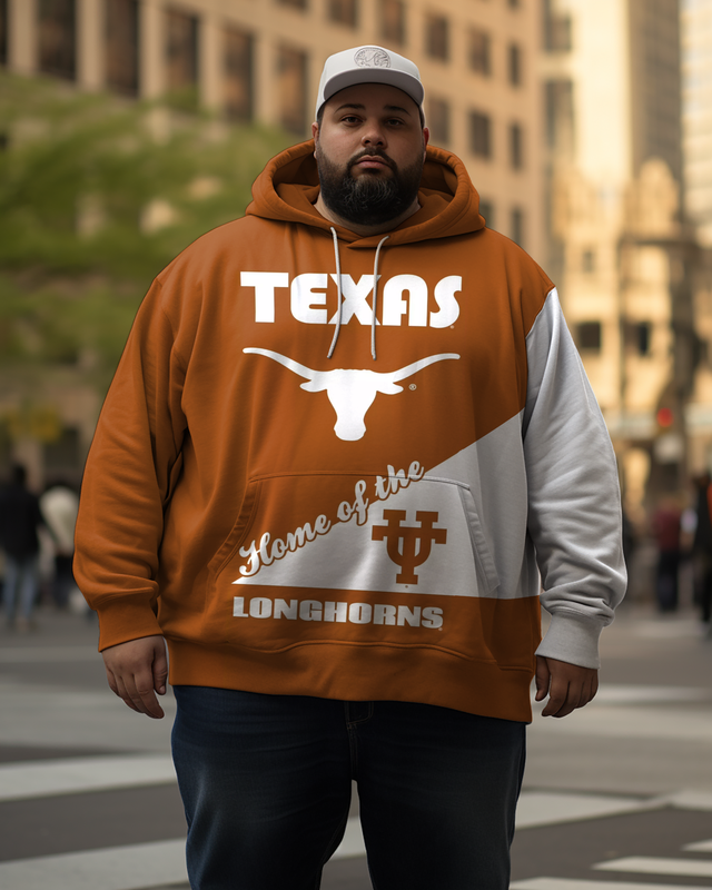 Texas Longhorns-Bekleidung für Herren, Kapuzenpullover in Übergröße