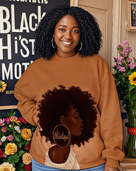 Thankful Afro Girl Sweatshirts für Damen in Übergröße