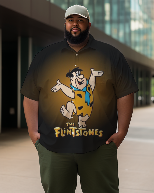 Men's The Flintstones Plus Size Short Sleeve Shirt