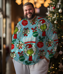 Herren Sweatshirts und Hosen mit Aufschrift „Der Grinch hat Weihnachten gestohlen“ in Übergröße