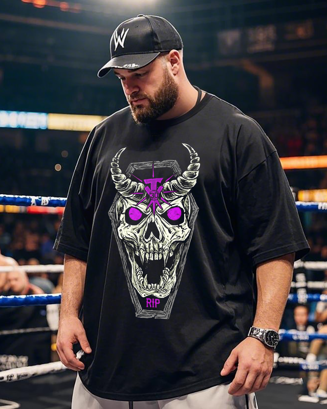 Undertaker 30 Years "Demon Skull" Men's Plus Size Short Sleeve T-Shirt