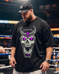 T-shirt à manches courtes pour homme grande taille Undertaker 30 ans « Demon Skull »