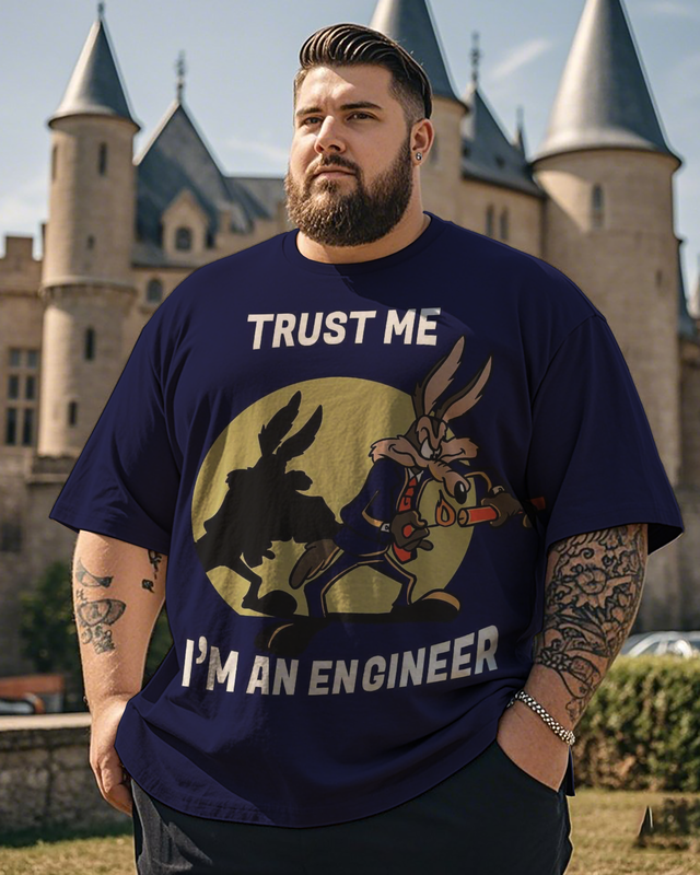 T-shirt à manches courtes pour homme, grande taille, « Faites-moi confiance, je suis ingénieur »