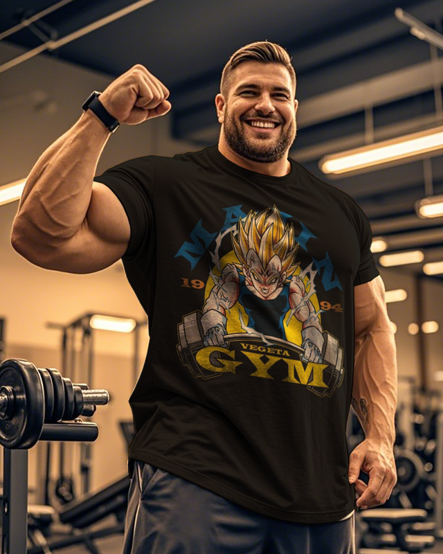 Vegeta Herren-T-Shirt mit kurzen Ärmeln, Übergröße