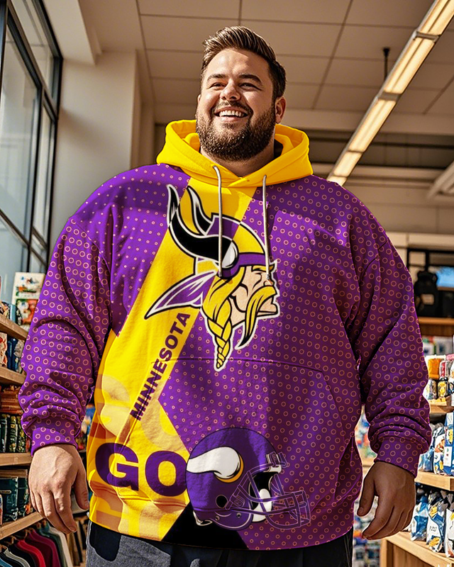 Sweat à capuche Vikings pour homme grande taille