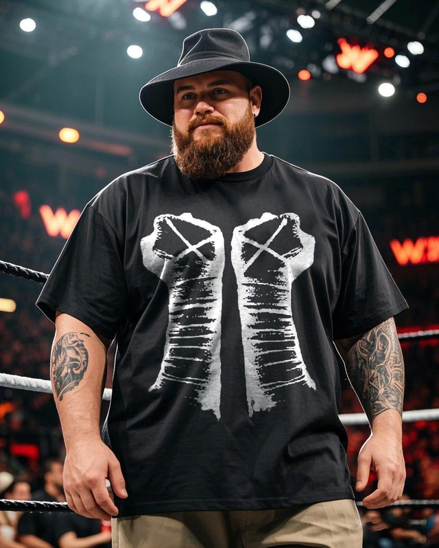 T-shirt à manches courtes grande taille pour homme CM Punk