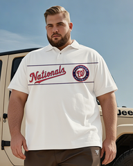 Washington Nationals Lässiges kurzärmliges Poloshirt für Herren in Übergröße