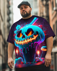 Weißes Slime Pumpkin T-Shirt für Herren in Übergröße