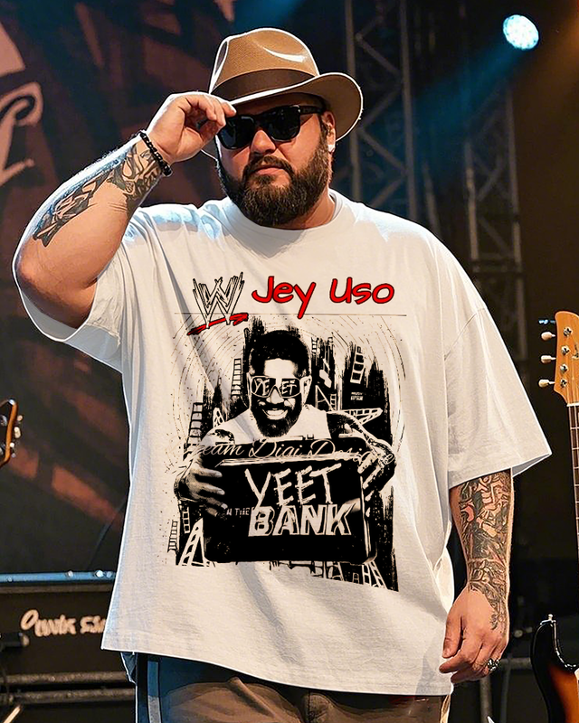 YEET-BANK Men's Plus Size Short Sleeve T-Shirt