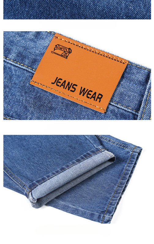 Lockere gerade Jeans für Herren in Übergröße, Stretchhose 