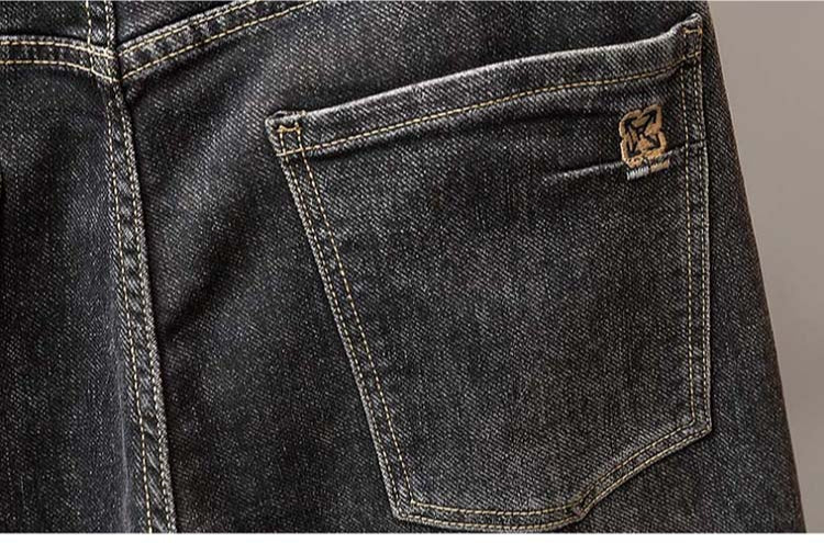 Lockere Stretch-Winterjeans für Herren in Übergröße, minimalistische Jeans 