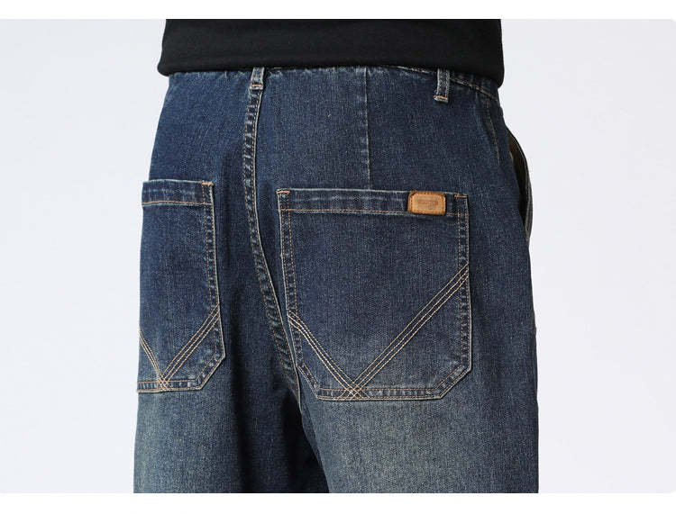 Übergröße Herren Stretch Harlan Jeans Weites Bein Gerade Jeans Winterhose 