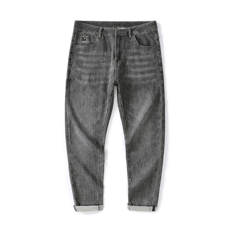 Übergröße Herren Jeans mit Stickerei, lässige Frühlingsjeans 