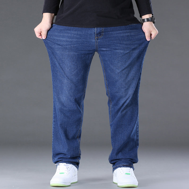 Plus Size Men's Casual Simple Stretch Denim Jeans