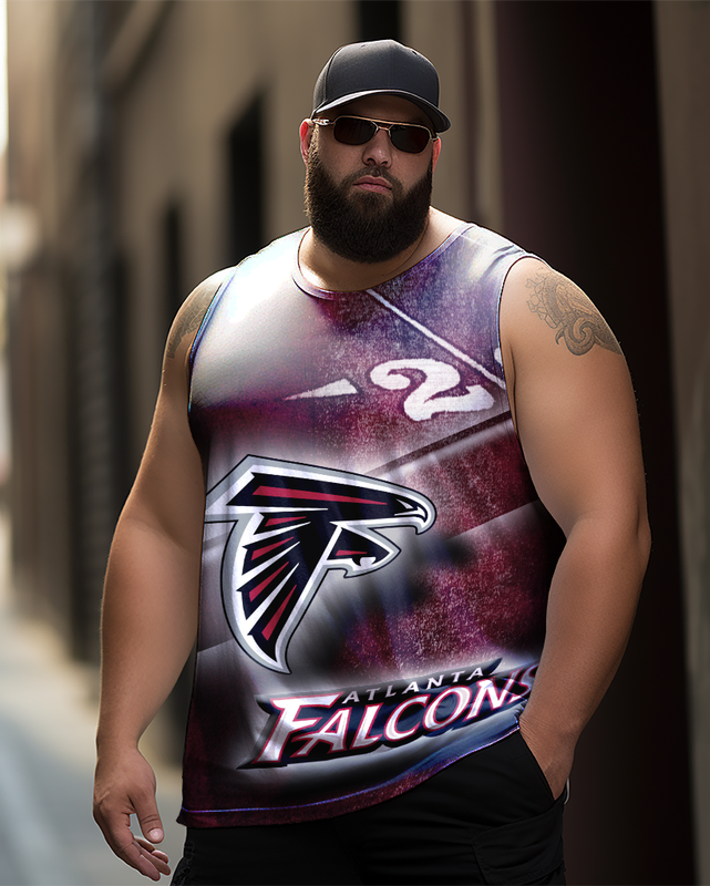 Men's Plus Size Printed Sleeveless T-Shirt