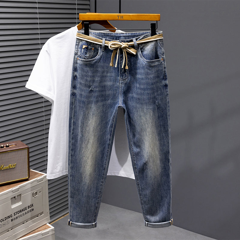 Übergröße Herren Retro Stretch Dünne Jeans 