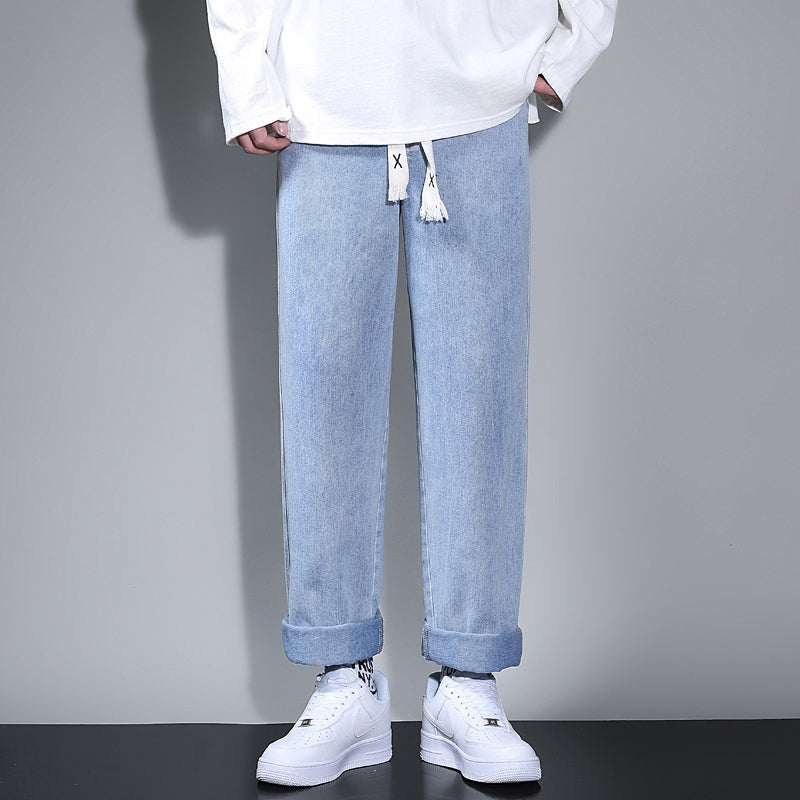 Tall Herrenjeans in heller Waschung mit elastischem Bund 