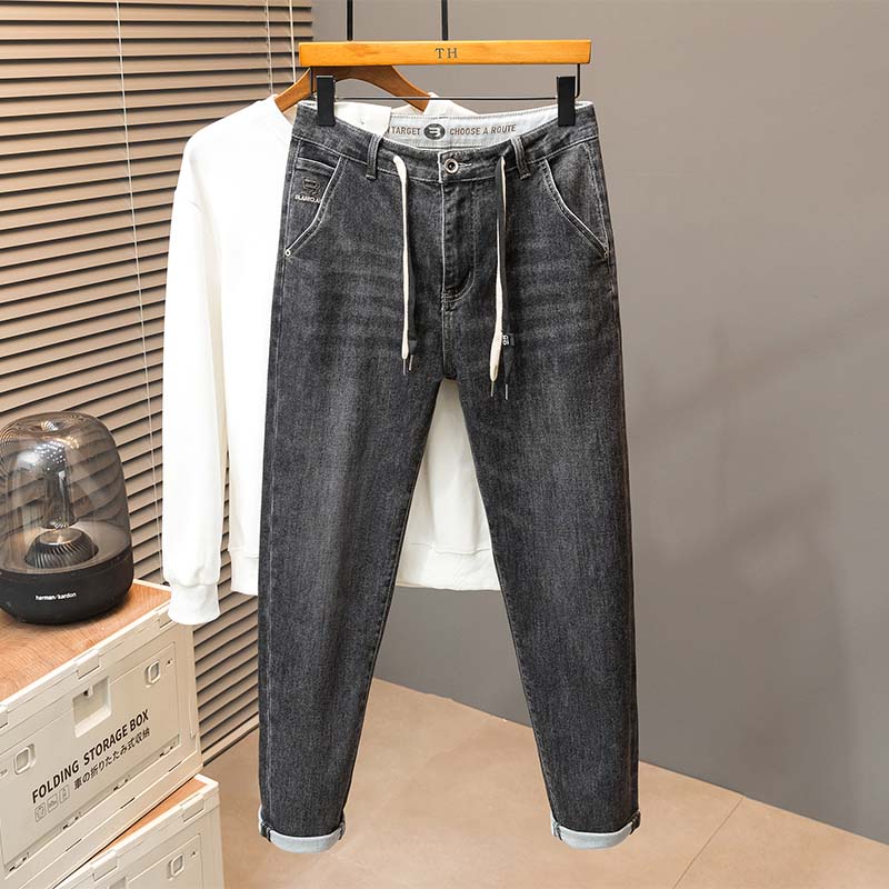 Plus Size Men's Casual Stretched Jeans , Wide-Leg Jeans , Winter Denim Pants