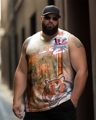 Men's Plus Size Printed Sleeveless T-Shirt