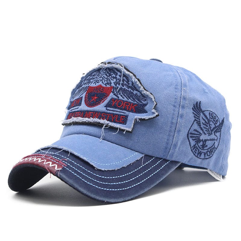 Embroidered Washed Distressed Baseball Cap