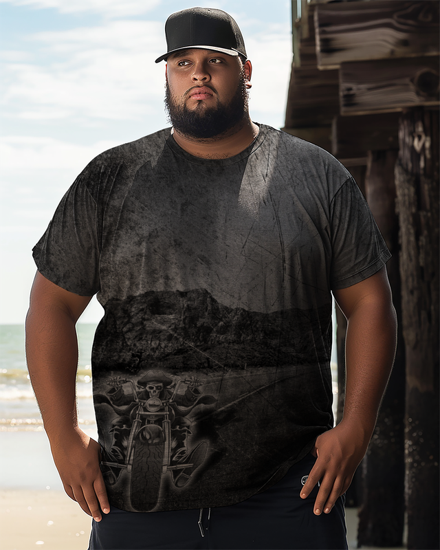 Men's Plus Size Printed Short Sleeve T-Shirt