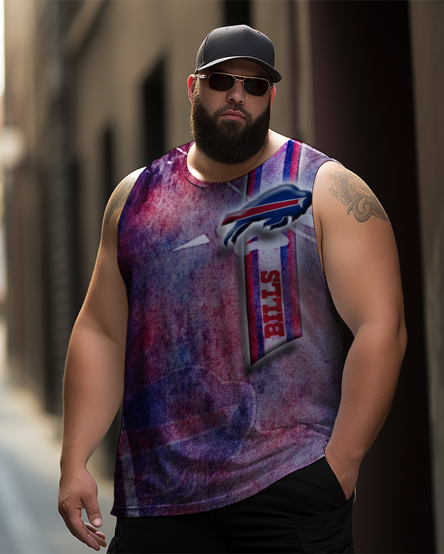 Men's Plus Size Printed Sleeveless T-Shirt