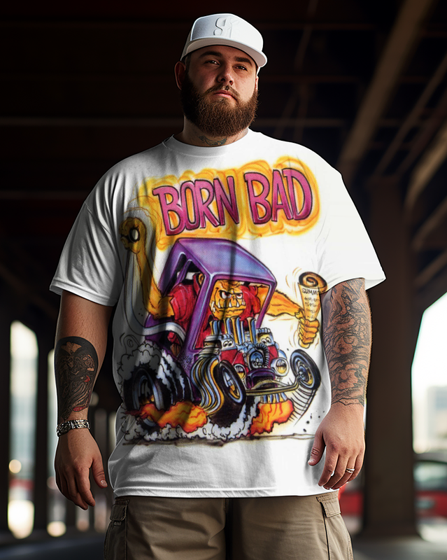 T-shirt grande taille pour homme Rat Fink Ed Big Daddy Roth - Born Bad