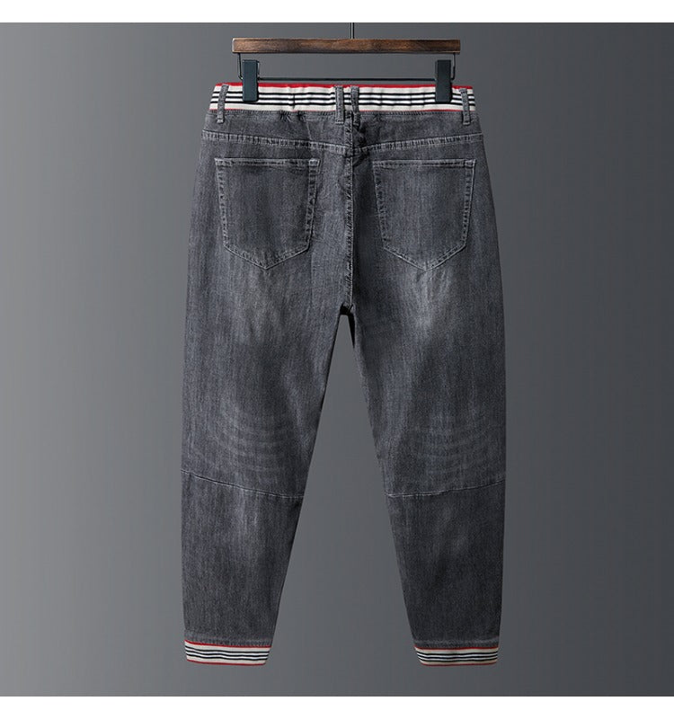 Jeans mit elastischem Bund für Herren in Übergröße, Stretch-Harlem-Jeans, Frühlings-Jeans 