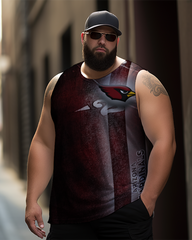 Men's Plus Size Printed Sleeveless T-Shirt