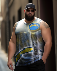 Men's Plus Size Printed Sleeveless T-Shirt