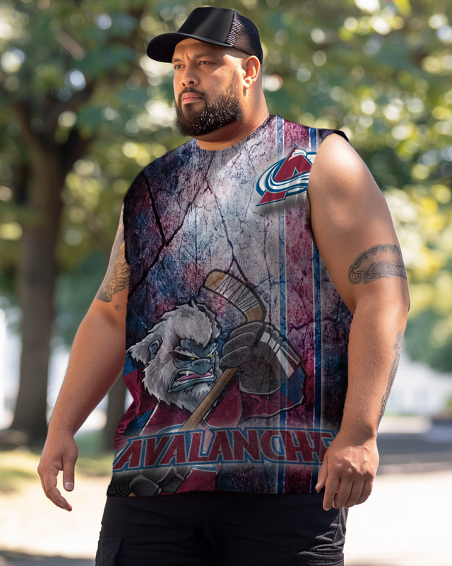 Men's Plus Size Printed Sleeveless T-Shirt