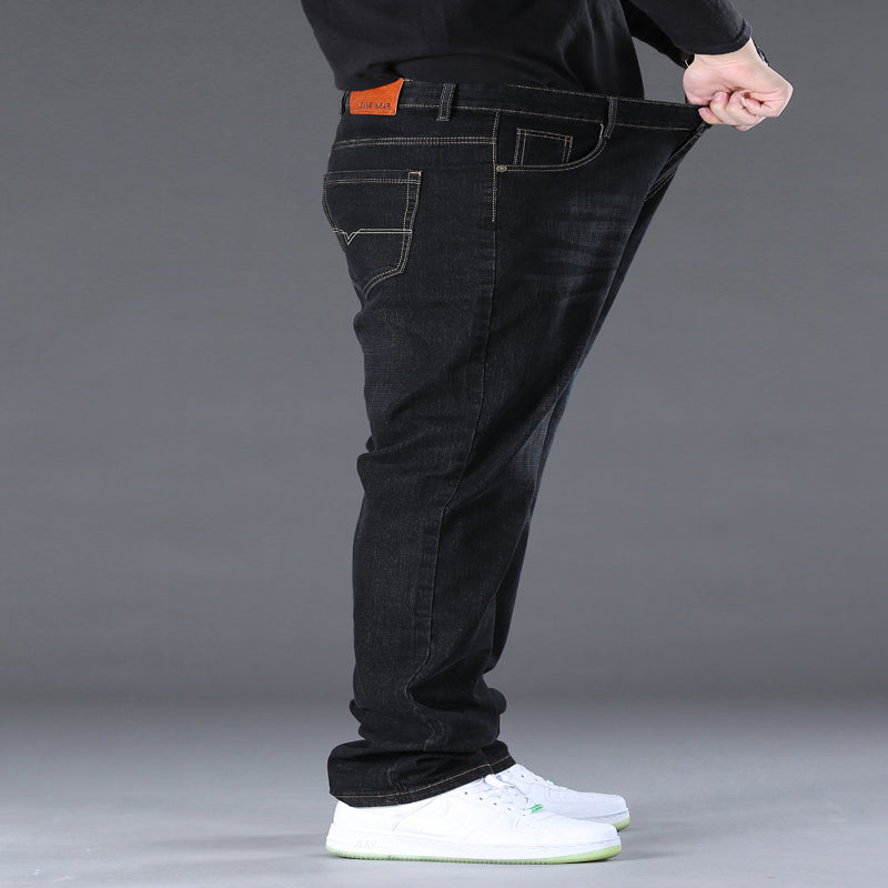 Jean en denim extensible simple et décontracté pour hommes de grande taille 