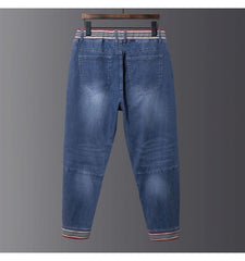 Jeans mit elastischem Bund für Herren in Übergröße, Stretch-Harlem-Jeans, Frühlings-Jeans 