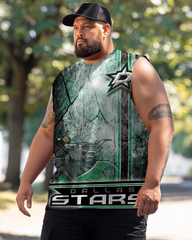 Men's Plus Size Printed Sleeveless T-Shirt