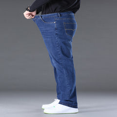 Jean en denim extensible simple et décontracté pour hommes de grande taille 