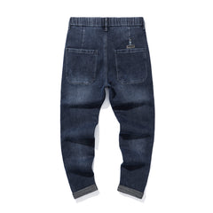 Jean d'hiver ample et extensible pour hommes de grande taille, jean en denim texturé 