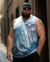 Men's Plus Size Printed Sleeveless T-Shirt