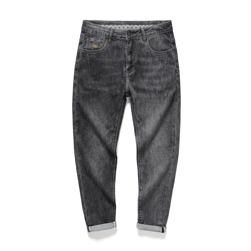 Übergröße Herren Jeans mit Prägung, lässige Frühlingsjeans 