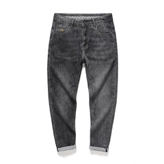 Plus Size Men's Embossed Casual Jeans,Spring Denim Pants