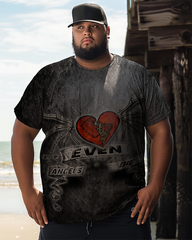 Men's Plus Size Printed Short Sleeve T-Shirt