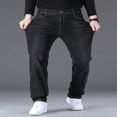 Plus Size Men's Casual Simple Stretch Denim Jeans