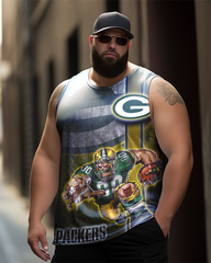 Men's Plus Size Printed Sleeveless T-Shirt