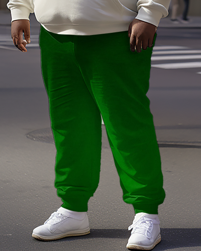 Sweat à capuche et pantalon vert grande taille pour homme