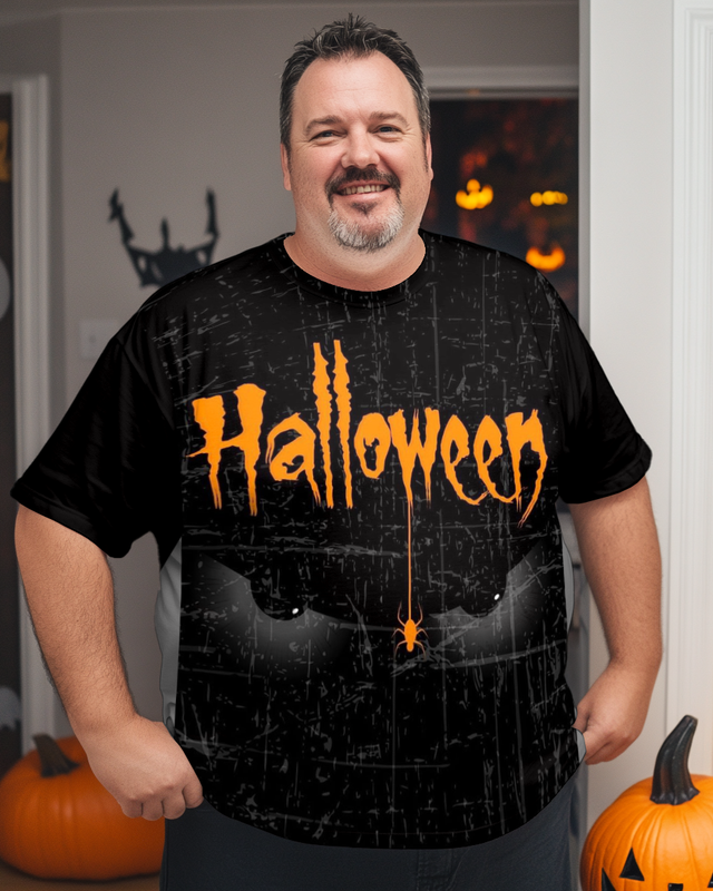 T-shirt grande taille pour homme avec yeux effrayants d'Halloween