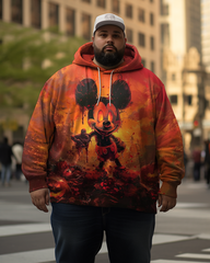 Men's Happy Halloween Plus Size Hoodie