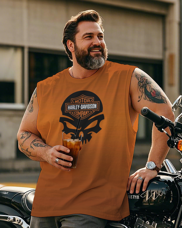 Harley-Davidson Men's Plus Size Printed Sleeveless T-Shirt