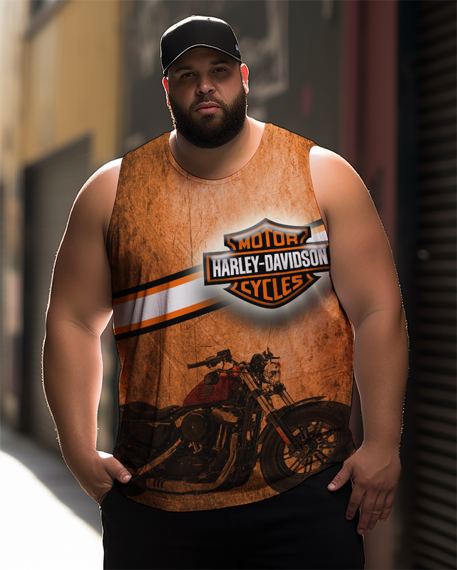 Men's Plus Size Printed Sleeveless T-Shirt